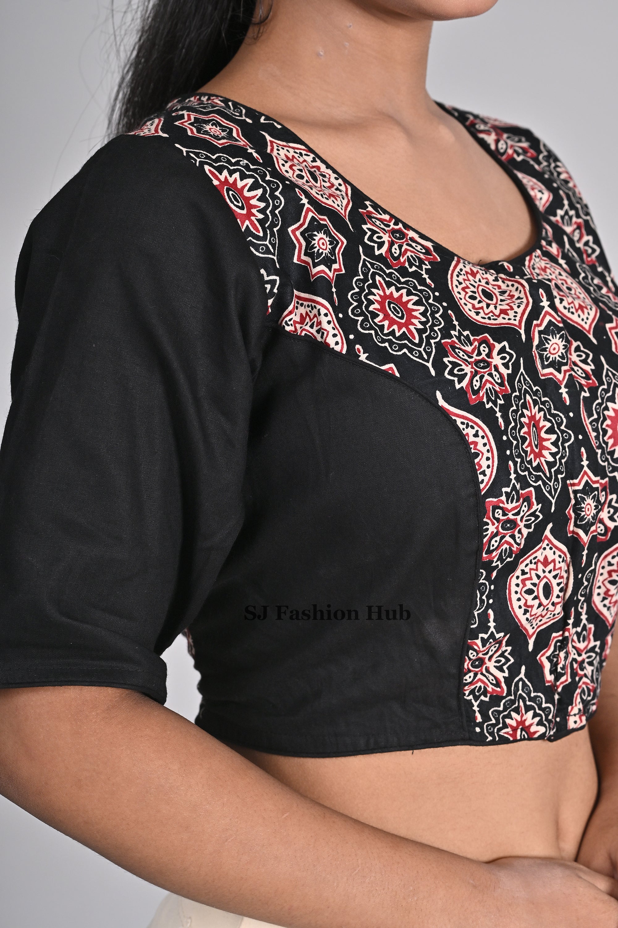 Cotton Daily Wear Blouse Black